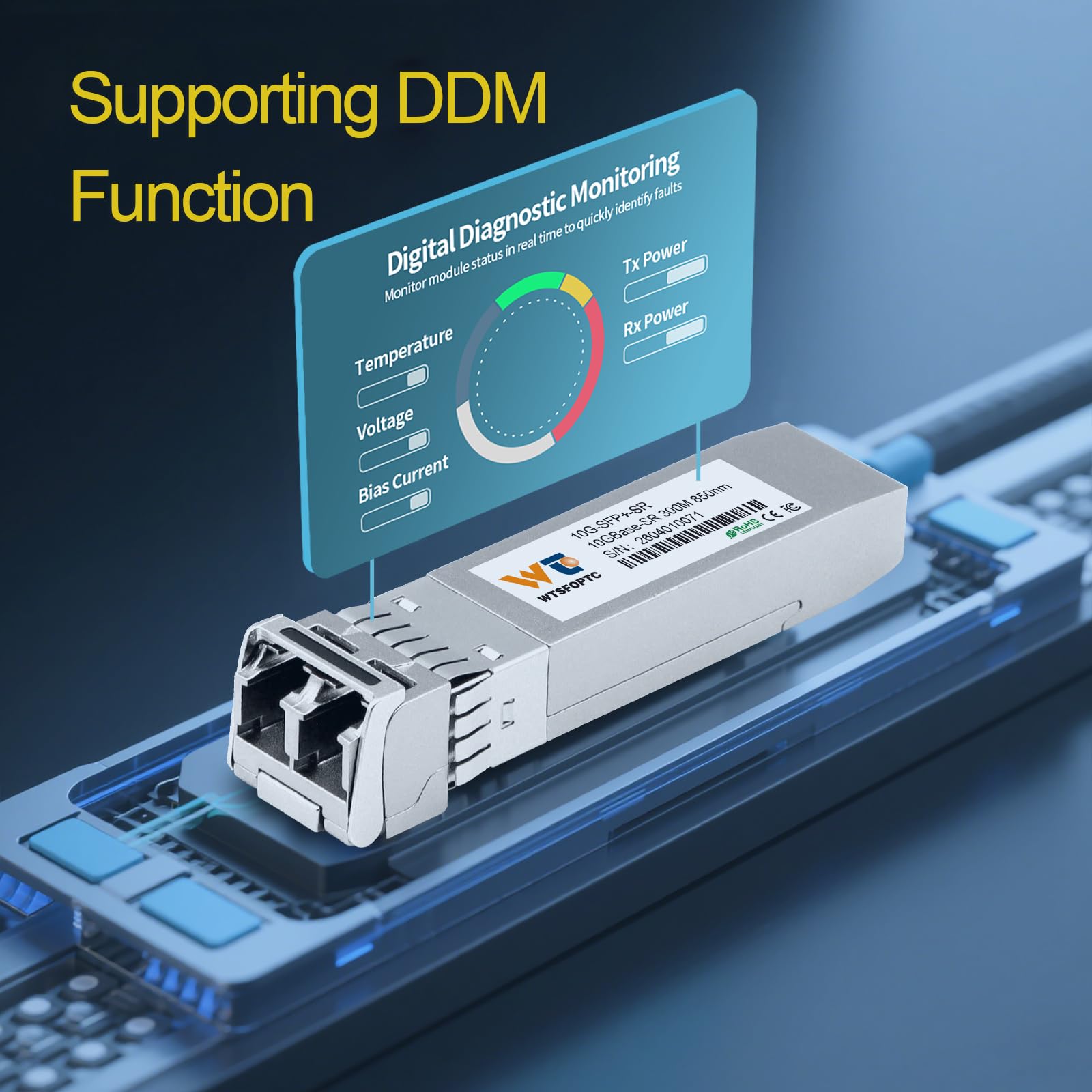 Nadajnik-odbiornik 10GBase-SR, 10G SFP+ do LC 850nm moduł wielomodowy MMF