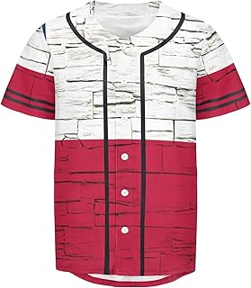 Vnurnrn Texas State Flag Mens Baseball Button Down Jersey Hipster Hip Hop T Shirts