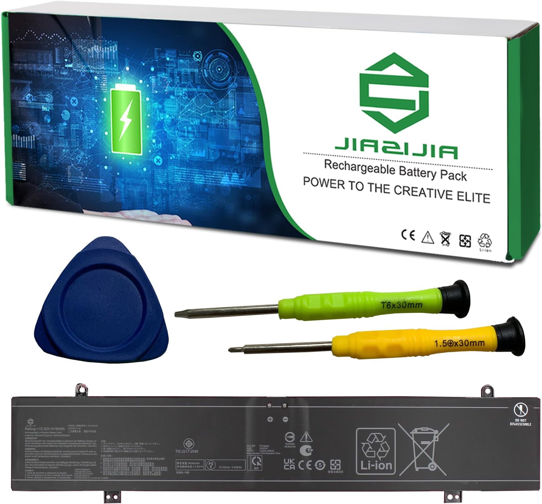 C41N2109 Laptop Battery Replacement for Asus Rog Flow X16 GV601RE GV601RM GV601VI GV601VU GV601VV G16 G614JI G614JU G614JV G614JZ G18 G814JI G814JU Strix Scar 16 G634JY Series 15.52V 90Wh