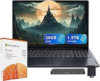 Lenovo Notebook IdeaPad 1 HD de 15,6 polegadas, Intel Celeron N4500, 20 GB de RAM, SSD de 1 TB + eMMC de 128 GB, gráficos Intel UHD, Office 365 de 1 ano, teclado numérico, webcam, Win 11, Abyss Blue