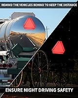 Vista 6 de Letrero triangular para vehículo de movimiento lento, letrero SMV para carrito de golf, UTV/ATV/RTV, tractor y equipo agrícola, altamente