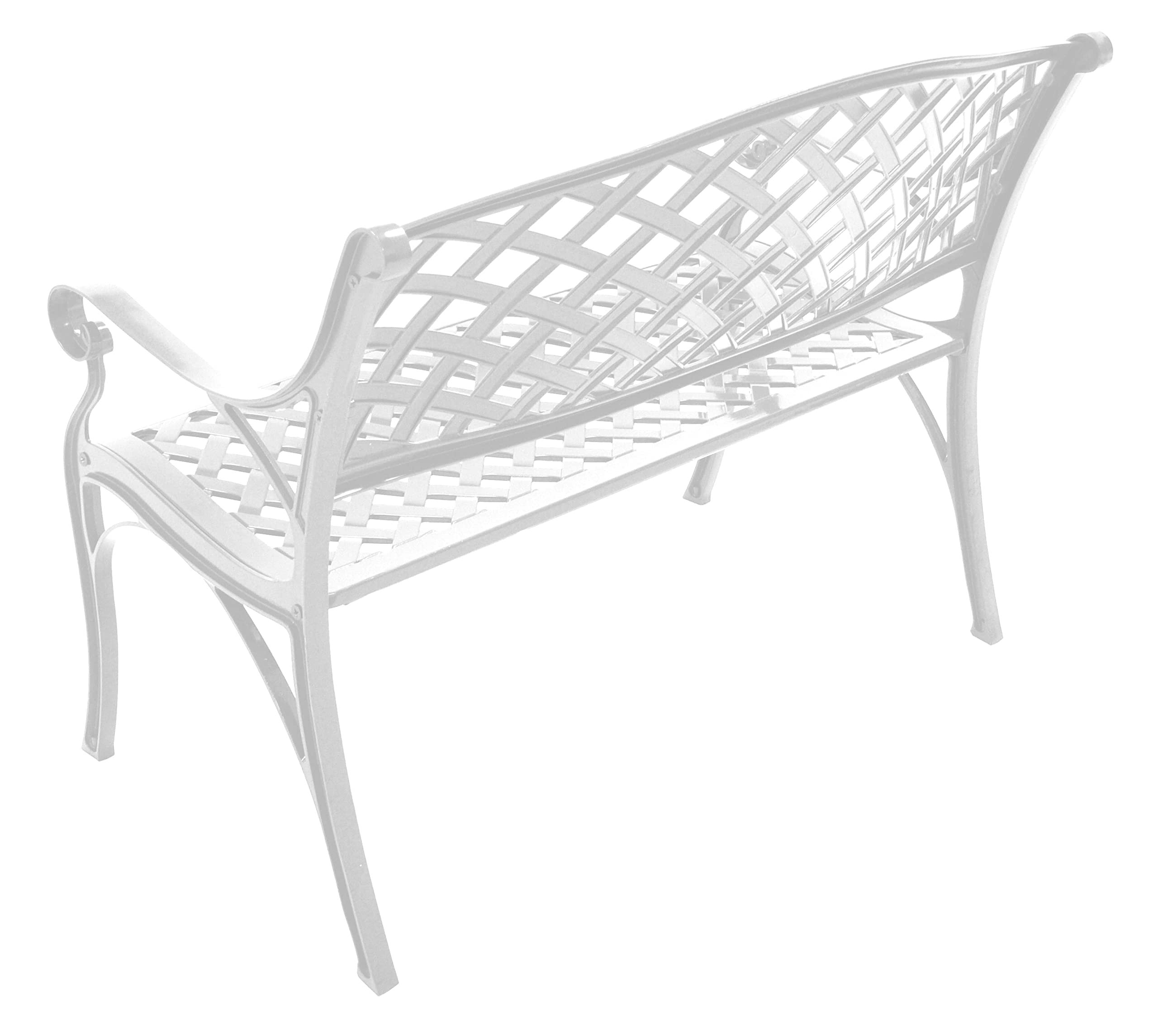 Gartenbank Parkbank OXFORD 2-sitzer aus Aluguss, Farbe weiss, wetterfest
