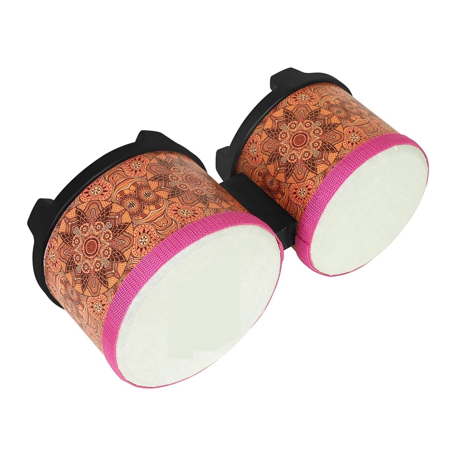 Bongos Bongo-Trommel, 5 + 6 Zoll, verbundene Handtrommel, stimmbare Trommel, professionelles Schlaginstrument for Erwachsene, Anfänger(Orange Bongo Drum)