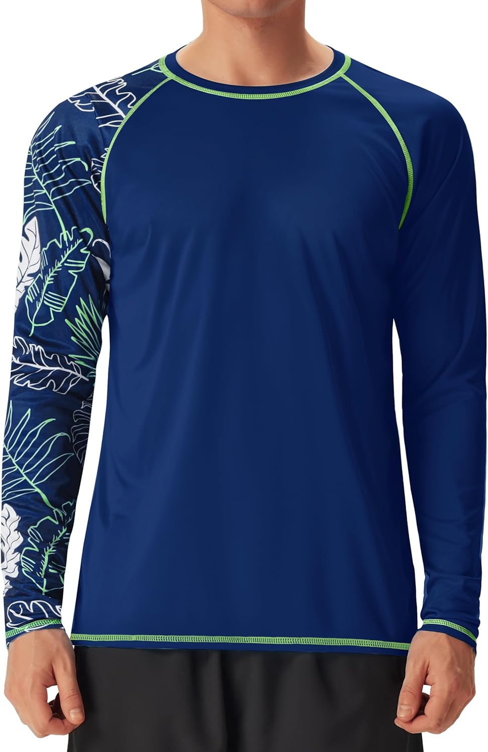 FISHEAL UPF 50+ Mens Swim Shirts, Long Sleeve Sun Protection Shirt, Quick Dry UV SPF Rash Guard for Beach Water Fishing
