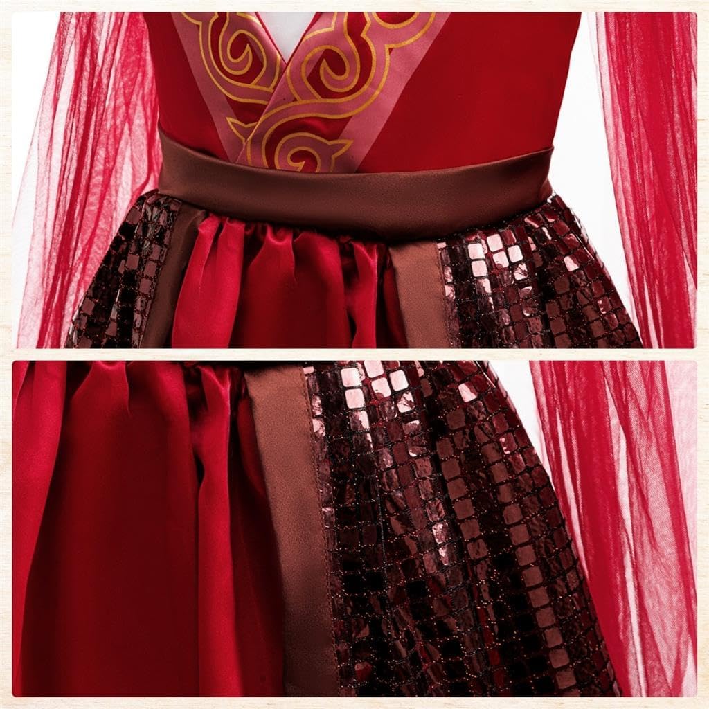 Dressy Daisy Girls Princess Warrior Costume Hanfu Chinese Heroine Dress Up Halloween Party Outfit