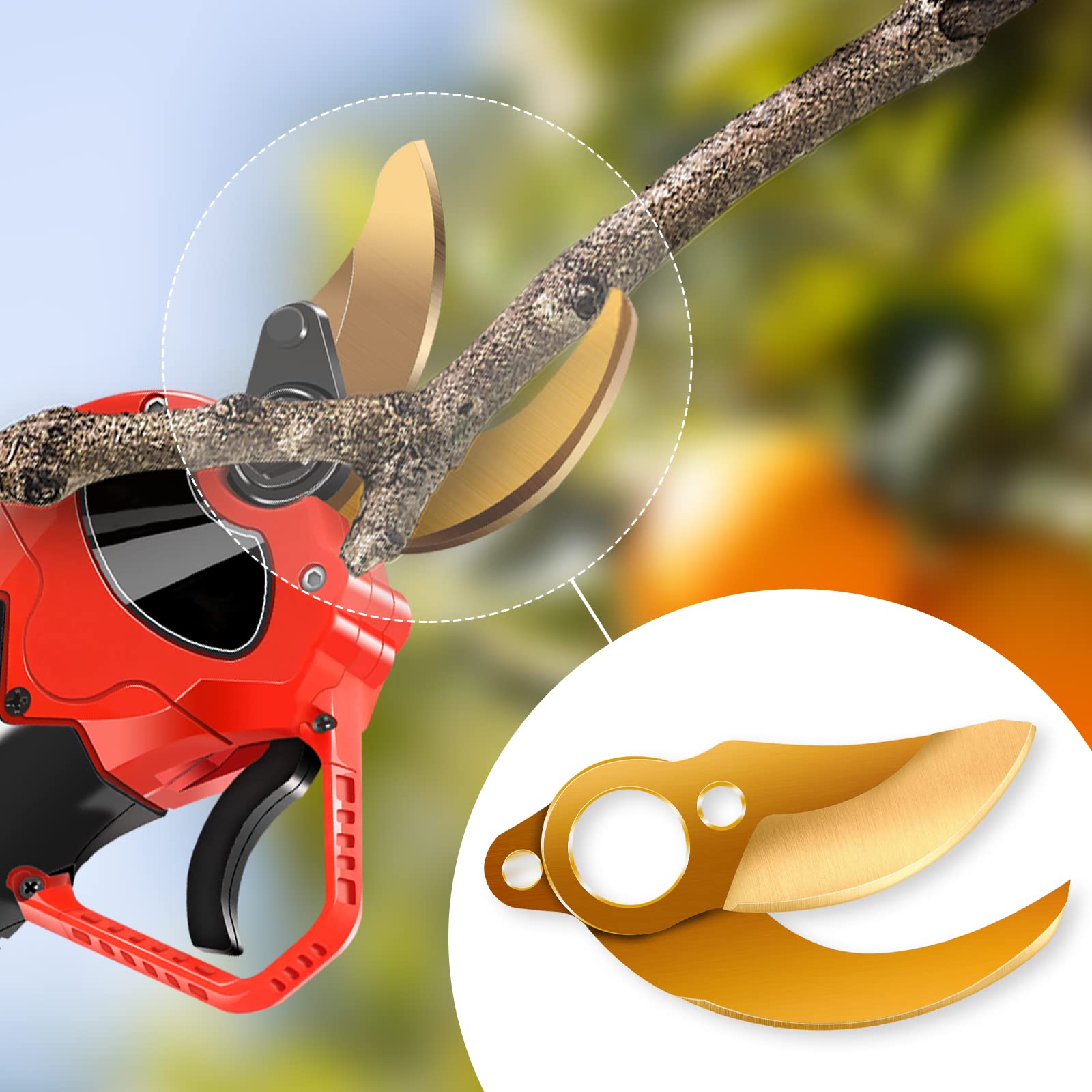 B0921JSC9Z - Forbici elettriche da giardino senza fili, testa di ricambio