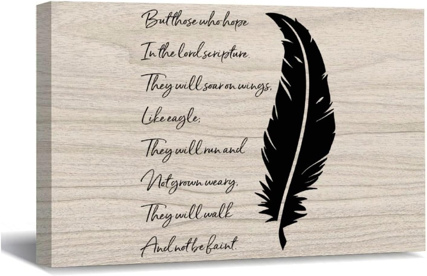 But Those Who Hope in The Lord Scripture.They Will Soar on Wings,Like Eagle;They Will Run and Not Canvas Wall Art Printed Canvas Pictures Artwork for Bedroom Office Coffee Club 24x16in