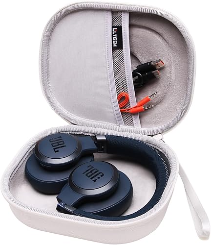 Miniatura 2 de LTGEM - Funda rígida para auriculares JBL, color blanco, exterior gris y interior gris