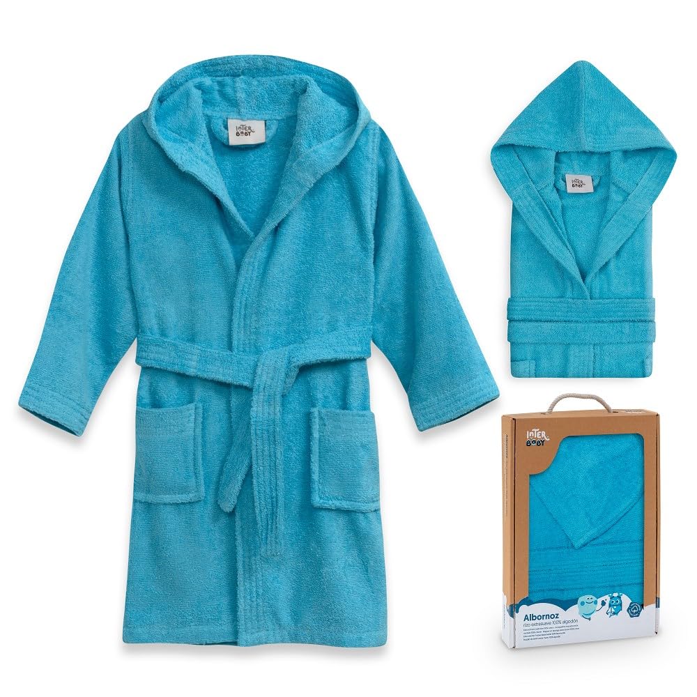 Interbaby Albornoz Liso Unisex Albornoz infantil Bebé-Niños