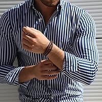 Vista 40 de RTZN® Brown Leather Bracelet for Men – Premium Artisan Handcrafted Mens Leather Bracelet – Multi-Stand Mens Bracelet Leather Collection Beaded