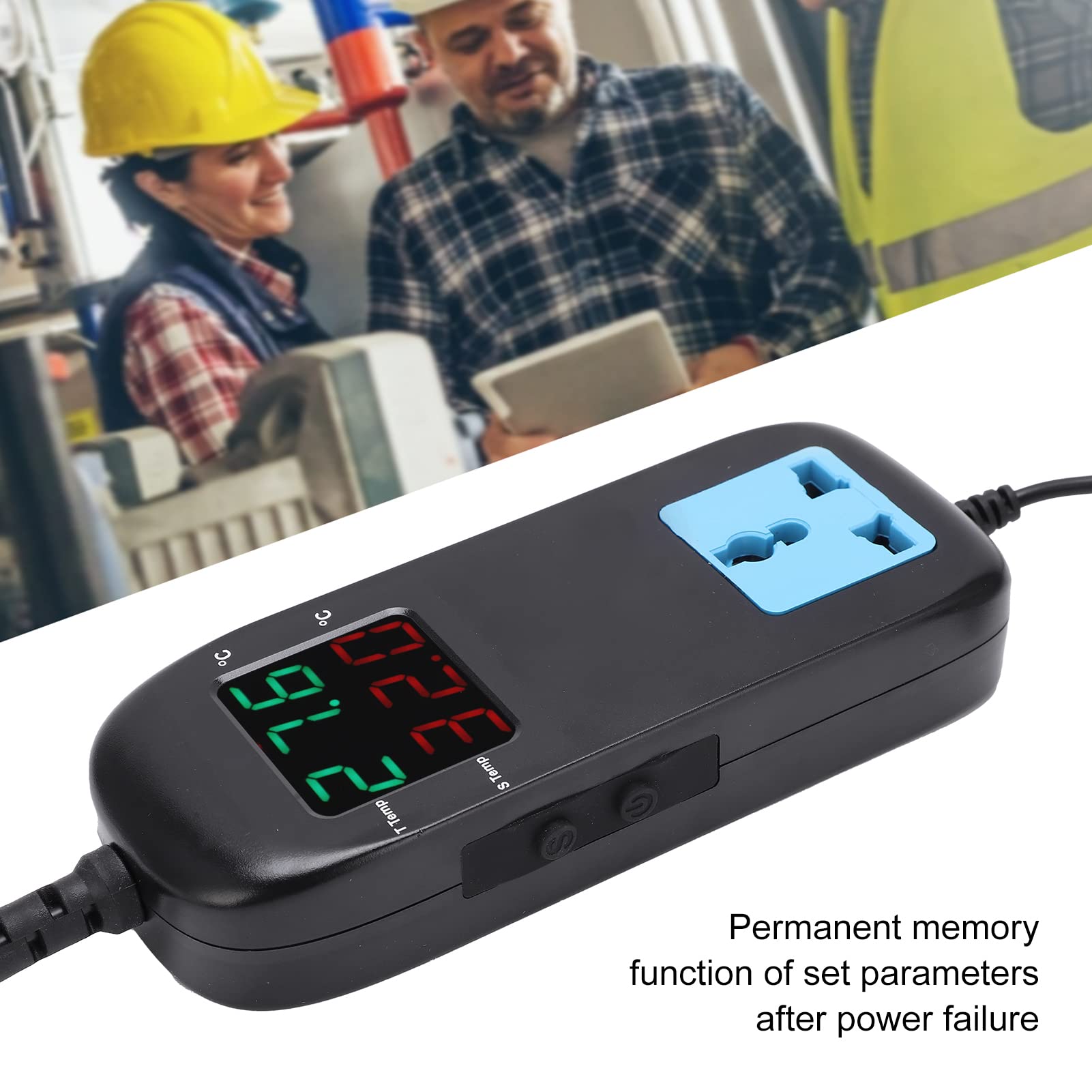 Termostat z wyświetlaczem cyfrowym Elektroniczny regulator temperatury do systemów grzewczych i chłodniczych, Inteligentna jednostka sterująca zasilana prądem przemiennym ze stałą