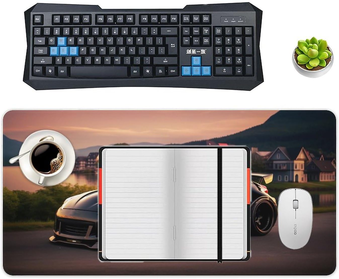 Large Mouse Pad Gaming Cool 370z JDM Cool Sunset Japanese Car Desk Mat Long Big Mousepad Extended Keyboard Computer Pad Office Desk Organizers and Accessories 23.6 x 11.8 inch - Image 4