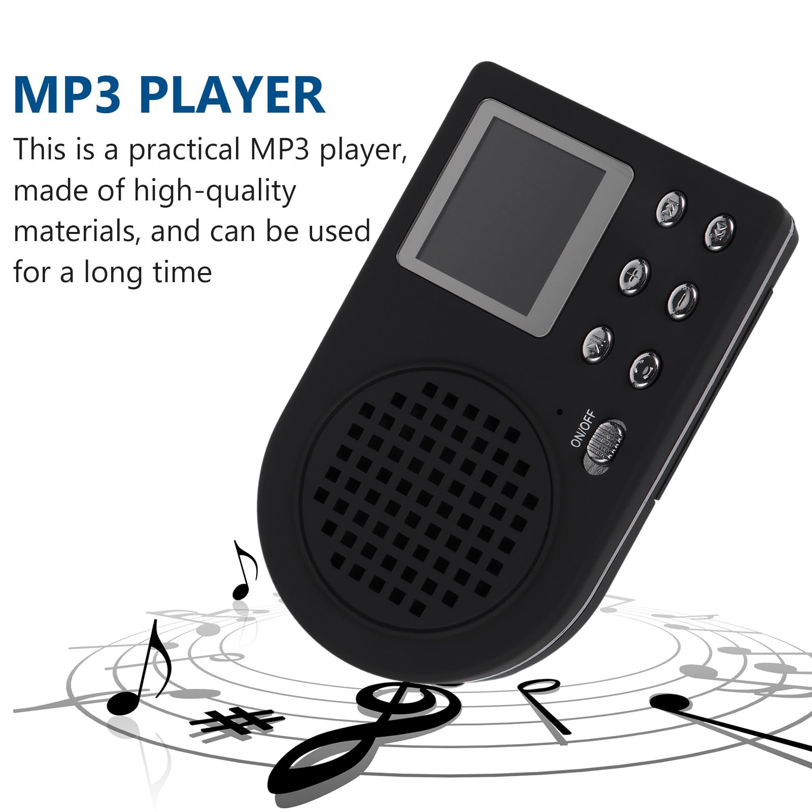 Toddmomy Lettore Musicale Portatile Mp3 Plastico Nero con Clip Appendibile e Batteria Integrata Alta Capacità Include Cavo USB come Regalo per Famiglia e Amici