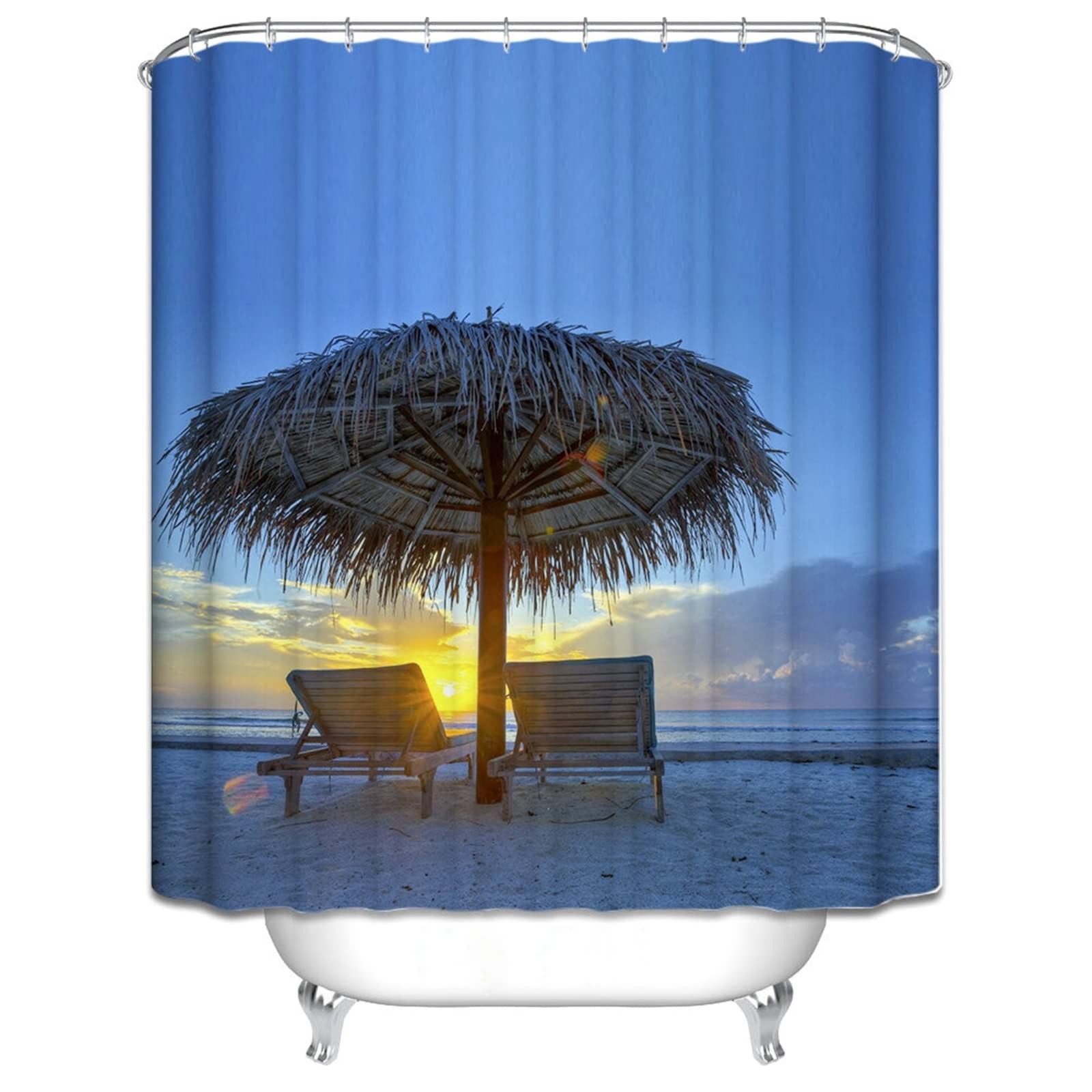 Tenda Doccia 150x200 Antimuffa, Poliestere Multicolore Spiaggia e sedie Tenda vasca da bagno, lavabile, asciugatrice rapida