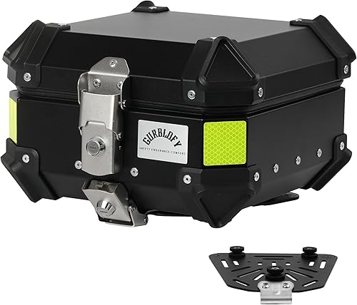 Caja Superior para Motocicleta, 15L Caja Superior Compacta de Aluminio para Motocicleta con Sistema de Cerradura Antirrobo, Impermeable, Fácil