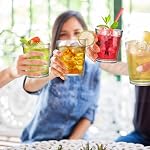 Noamus 12 Oz Plastic Drinking Glasses Set of 9, Unbreakable Acrylic Water Tumblers, Reusable Shatter-Proof Clear Glasses, Whiskey Drinkware Cups Set for Party Kitchen, Iced Water Tea Coffee, BPA Free