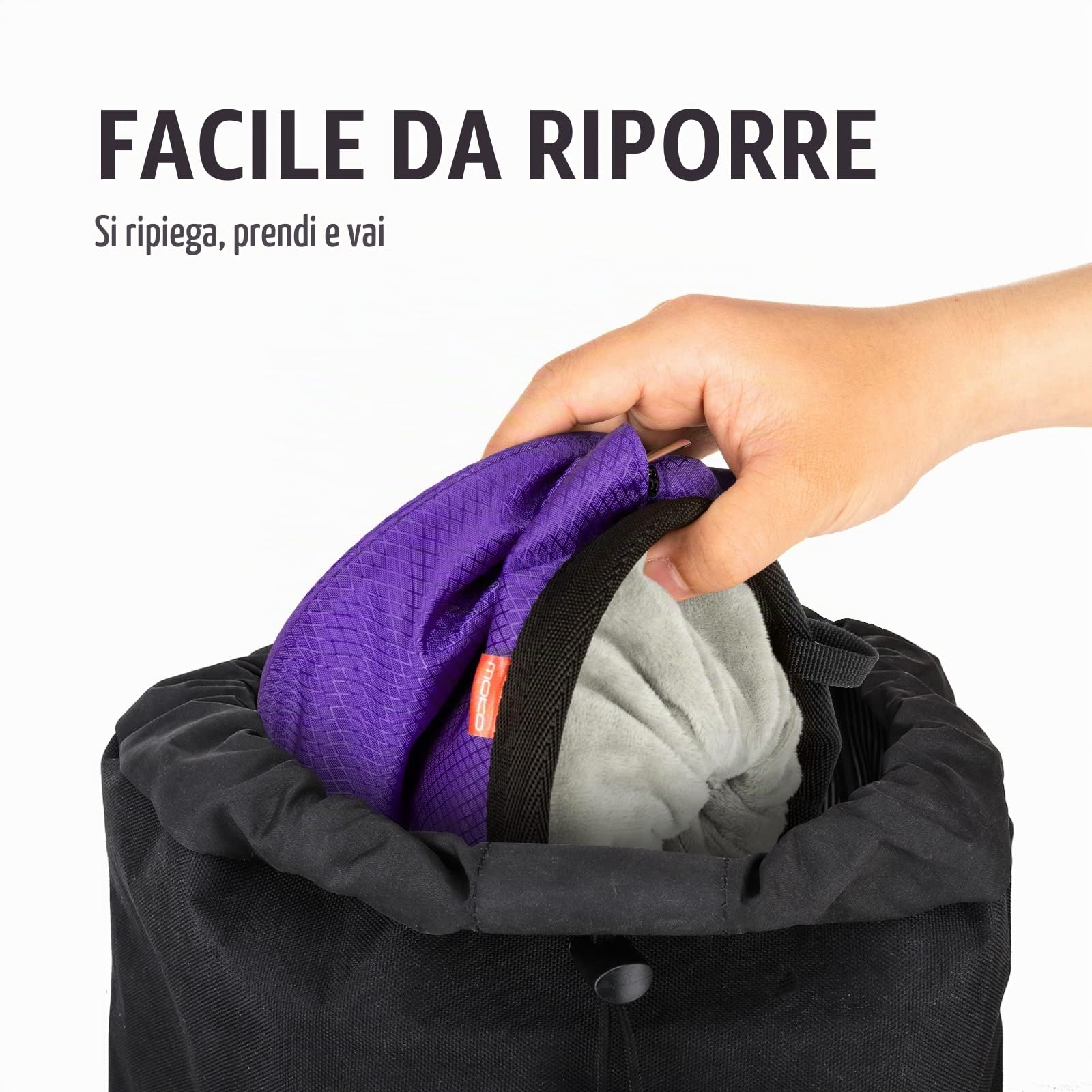 MoKo Borsa per Gesso Arrampicata con tasca e moschettone, Viola | Sacchetto per Gesso e Accessori Arrampicata resistenti, con chiusura a cordoncino e cintura regolabile.