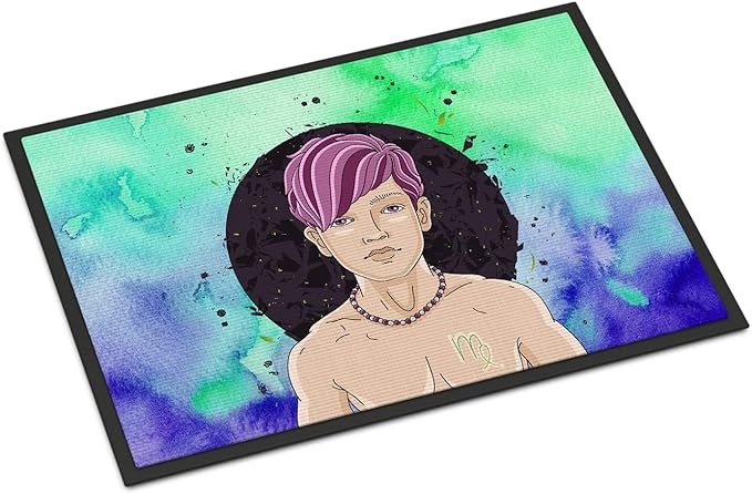 Caroline's Treasures BB7322JMAT Virgo Zodiac Sign Doormat 24x36 Front Door Mat Indoor Outdoor Rugs for Entryway, Non Slip Washable Low Pile, 24H X 36W