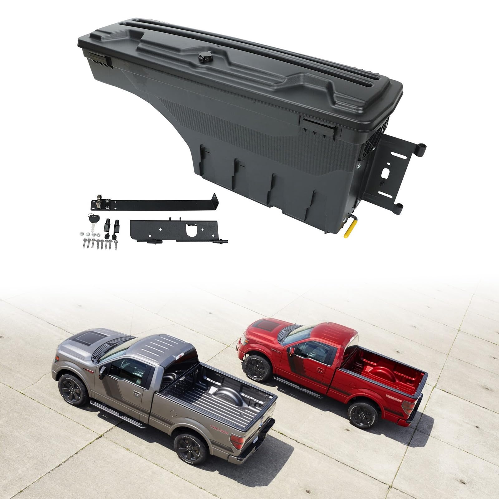 Truck Bed Storage Tool box Lockable Compatible with 1999-2016 Ford F-250 F-350 Super Duty, Passenger Side, Waterproof ToolBox, SC200P