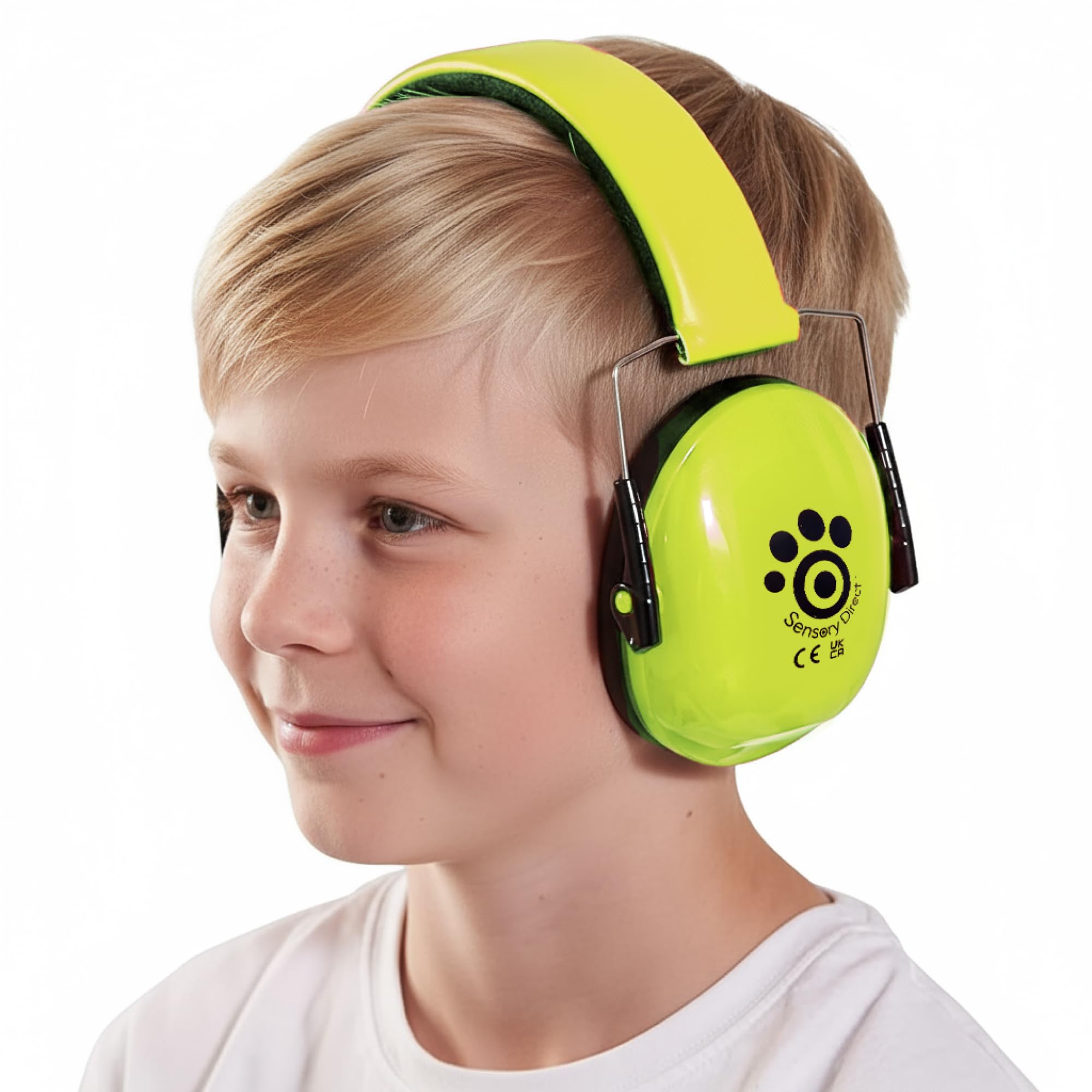 Sensory Direct Unisex Kids Green Ear Defenders - | Noise Cancelling Headphone & Protection For Kids & Adults With Sensory Integration | Ideal For Autism, Asd, Aspergers, Sensory Processing Disorder | Compact Size