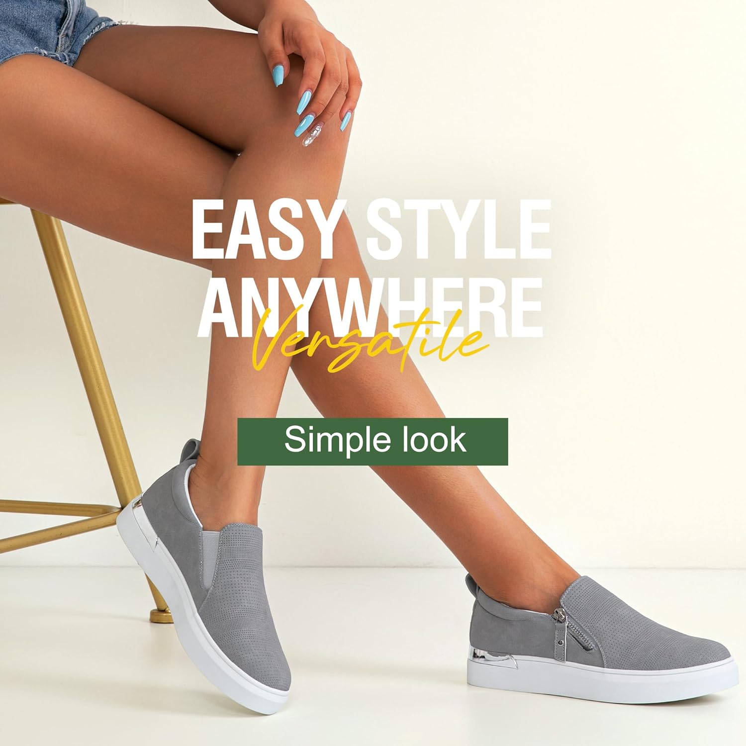 Jeossy Women's Slip On Shoes Casual Fashion Sneakers 8010 Arch Support Loafers for Women with Zipper - Image 8