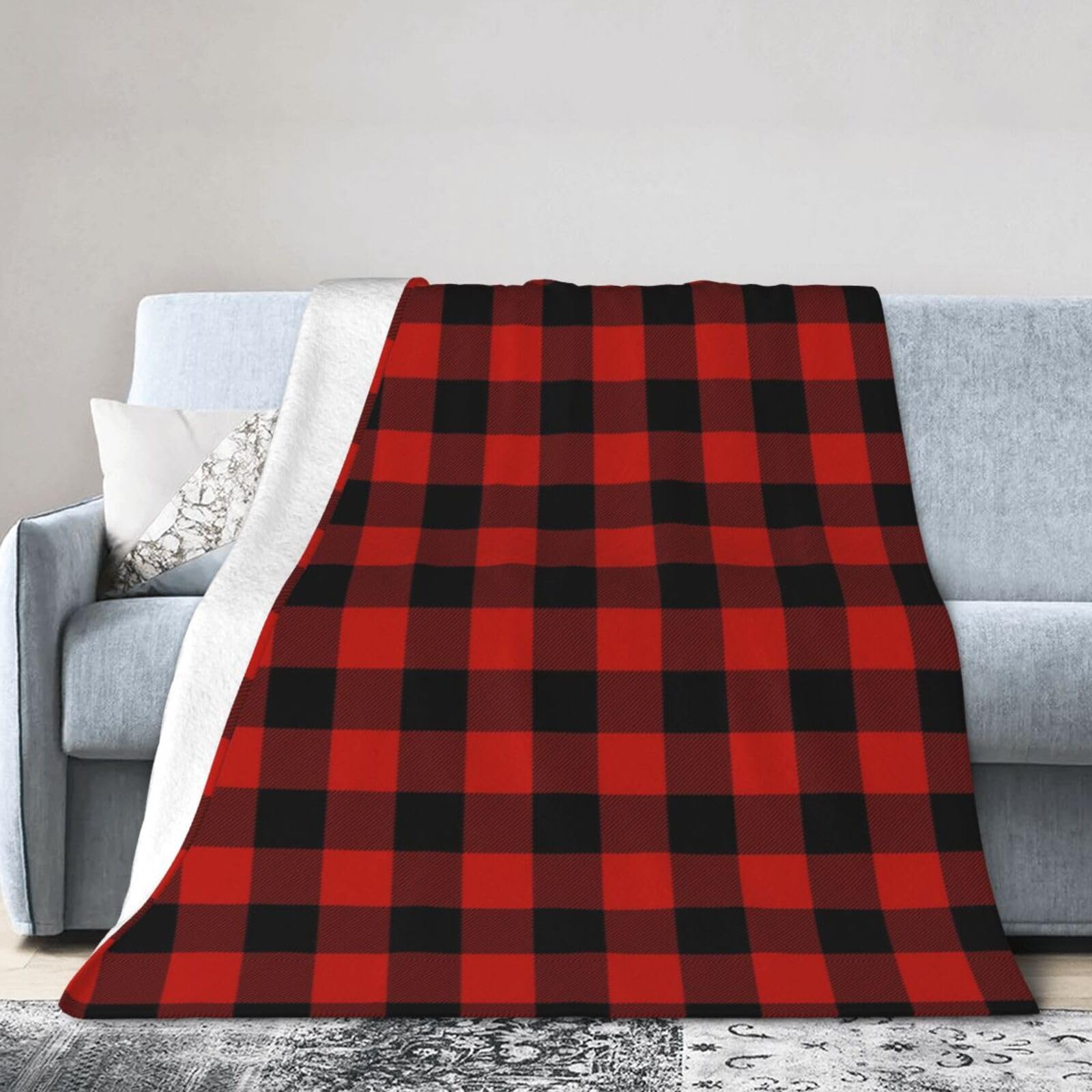 ERTDFXCV Plaid Buffalo Style Checks Pattern Retro Style Blanket 80"x60"
