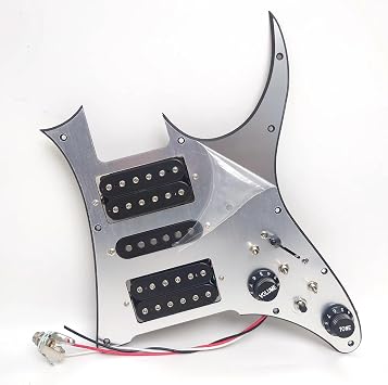 Guitar Prewired Loaded Pickguard for Ibanez style electric guitars with Coil Splitting HSH Alnico 5 Single-coil Pickups and Humbucker Pickups Set