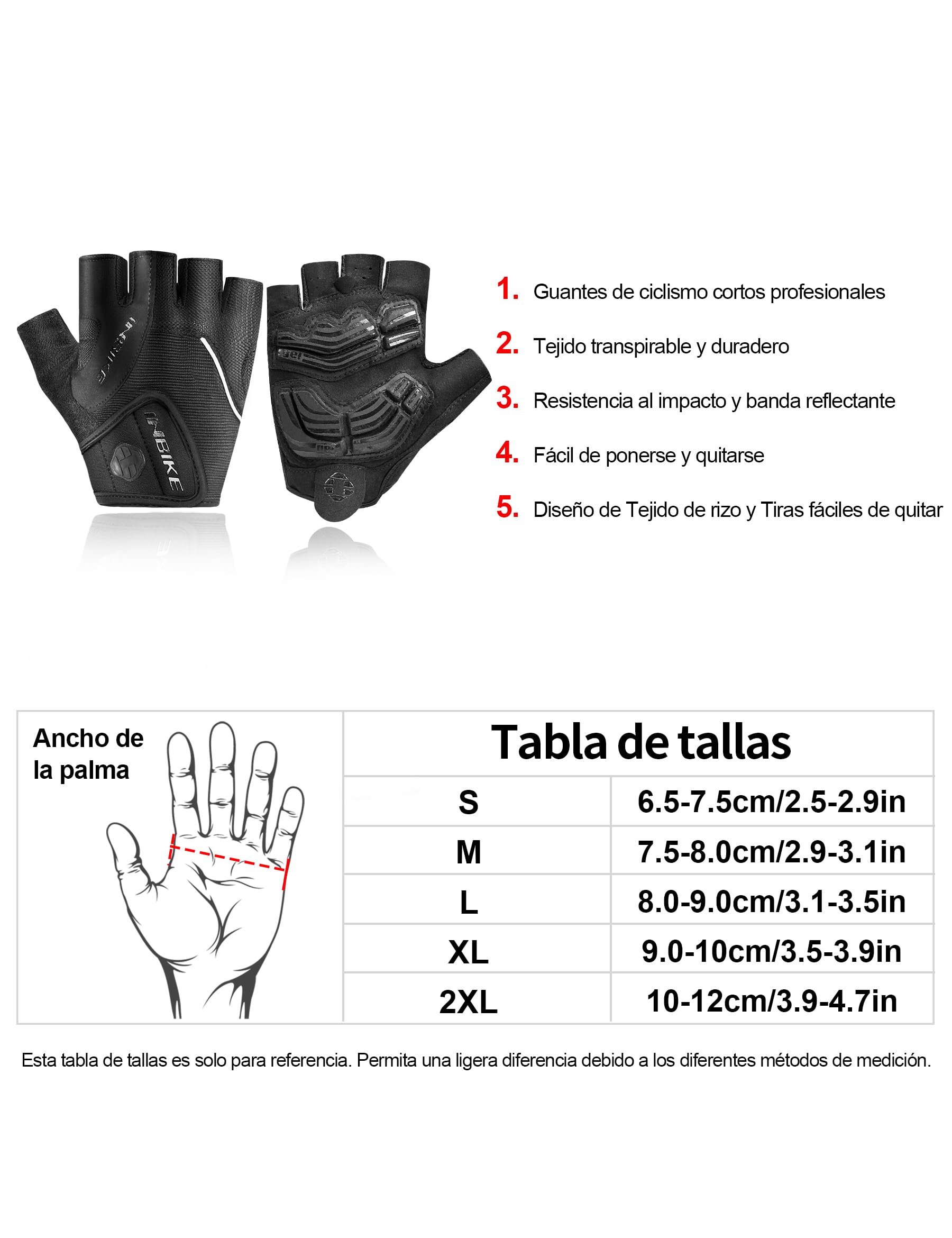 INBIKE Guantes MTB Hombre Bicicleta Ciclismo Verano