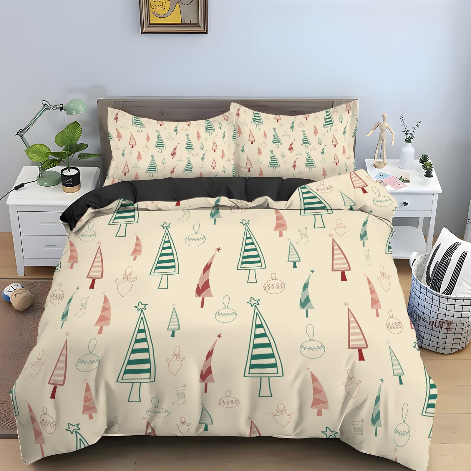 Parure de lit Nouvel An en microfibe pour instaurer la magie de Noël dans la chambre