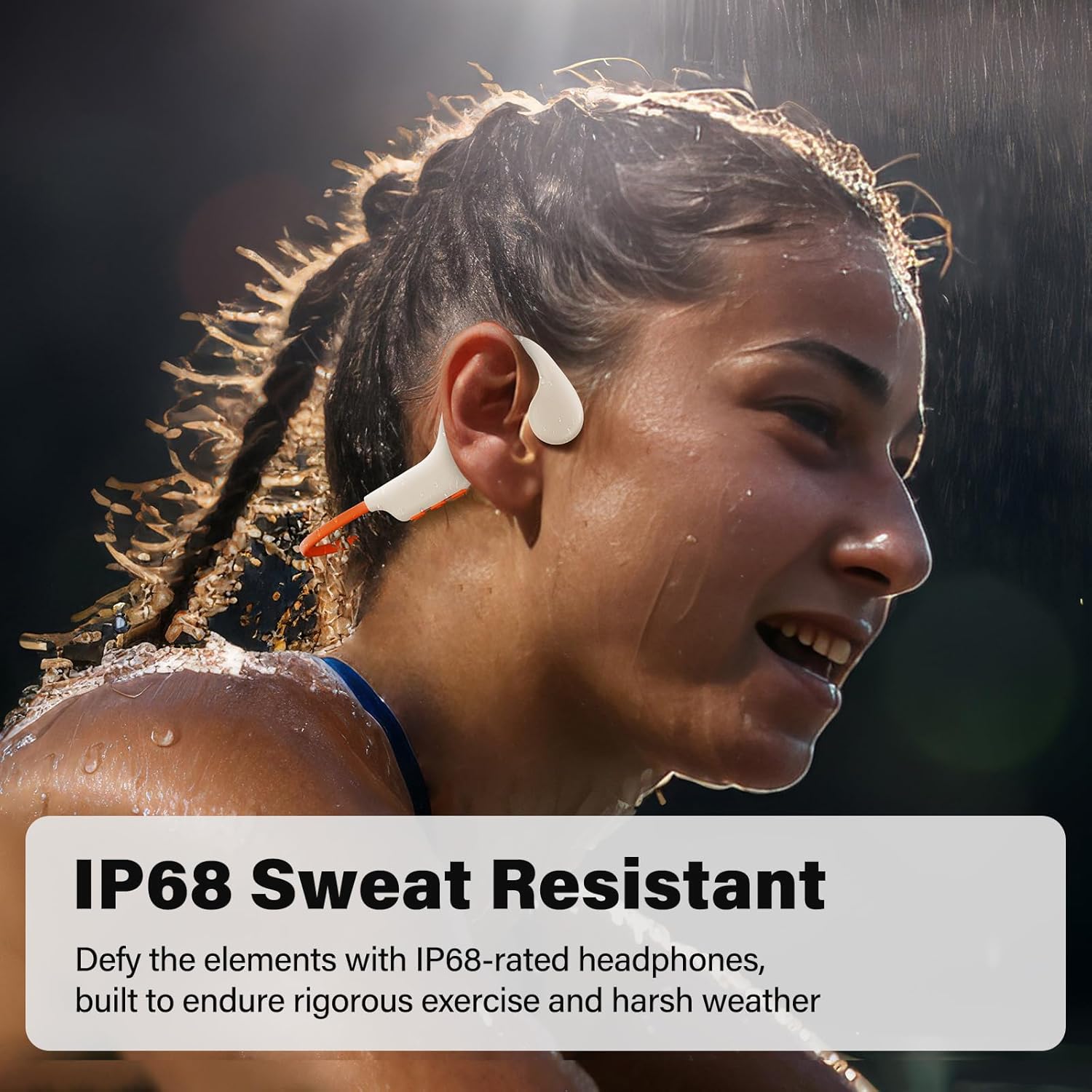 snowpanda Bone Conduction Headphones, Wireless Open-Ear Bluetooth 5.3, 32GB MP3 Player, 8 Hours Battery, IP68 Waterproof – for Running, Workouts