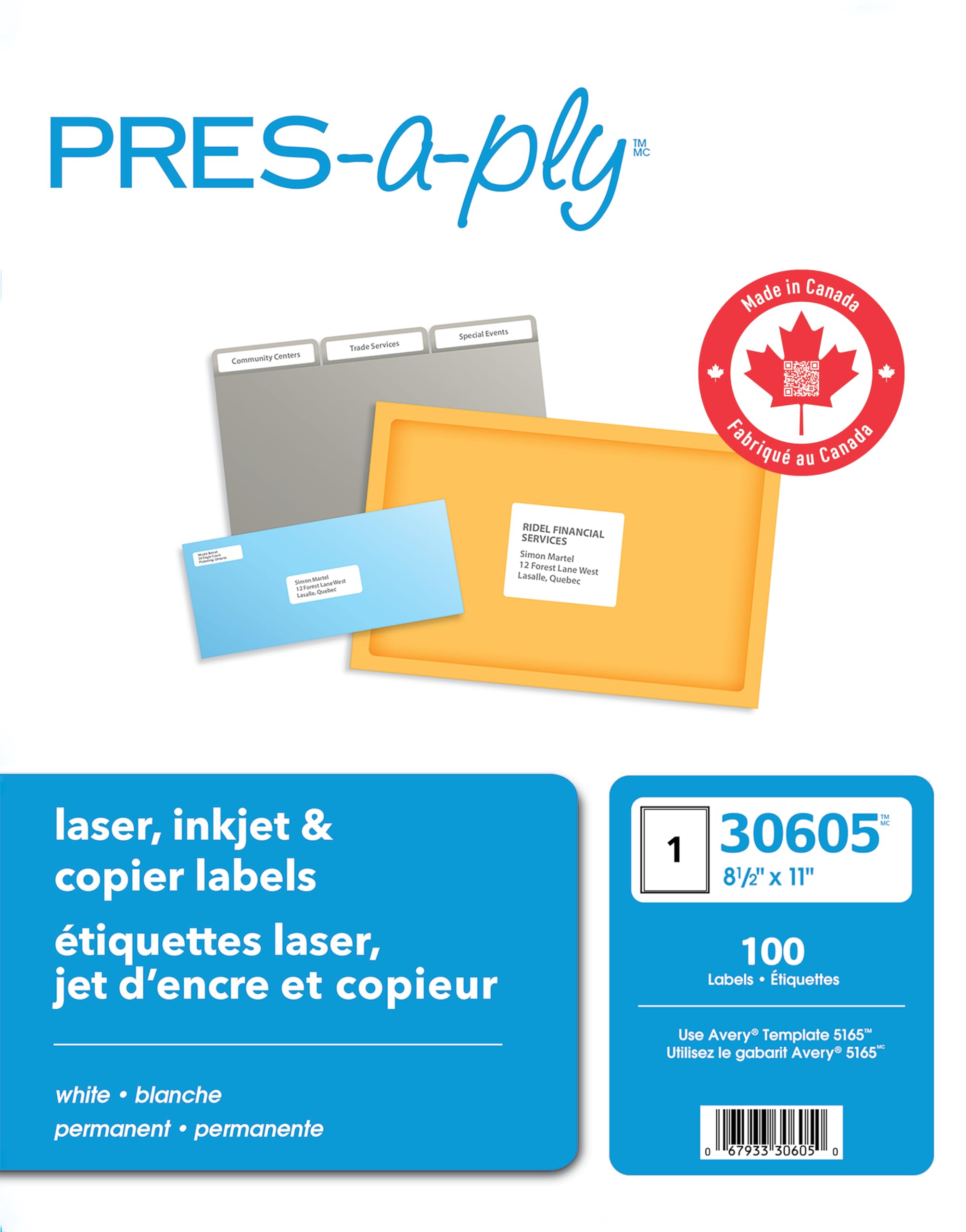 Amazon.com : PRES-a-ply Laser Address Labels, 8.5 x 11 Inches