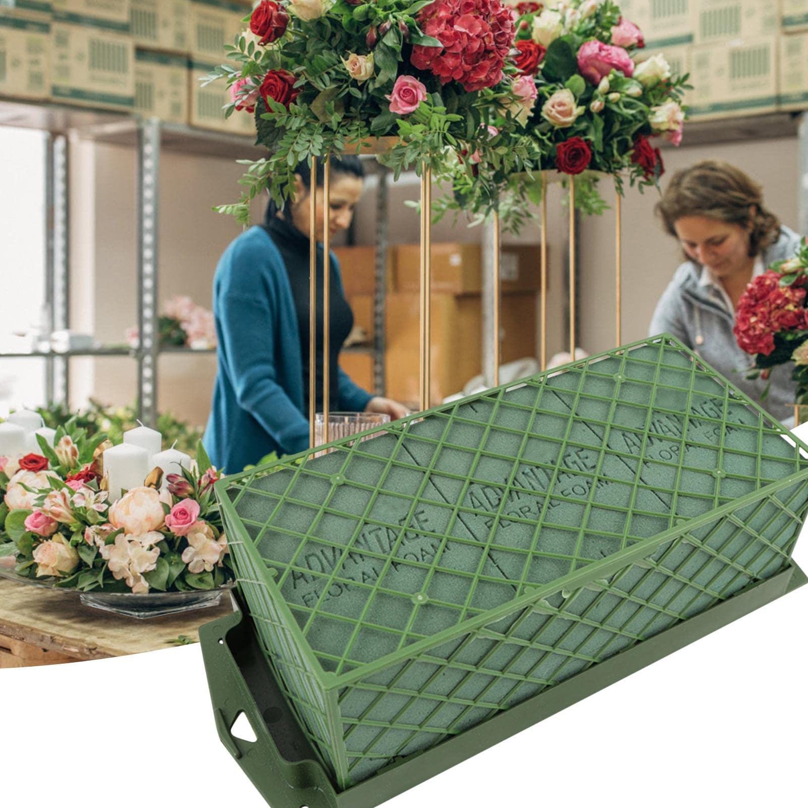 Bloc Mousse Florale Rectangulaire 30,5 X 12,7 Cm – Cage Florale Stable Pour Arrangements & Décorations Mariage