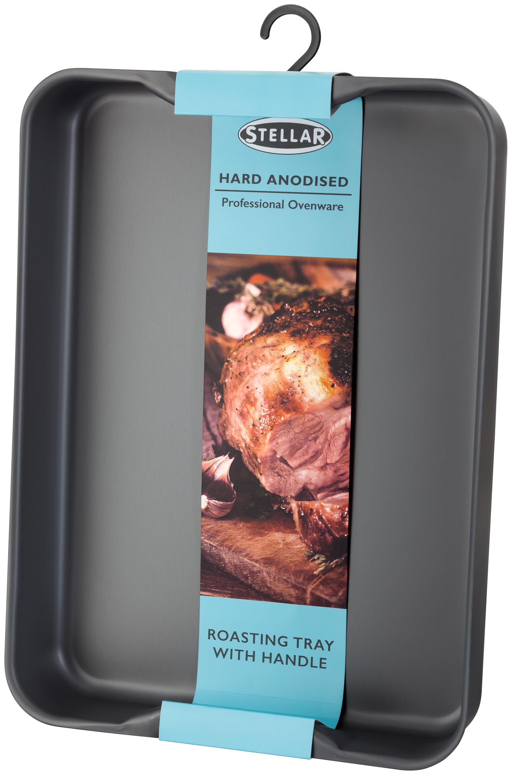 Stellar Black Element Hard Anodised Roasting Tray With Handles, 42 X 30Cm, Oven Safe To 240C, Ptfe & Profa Free