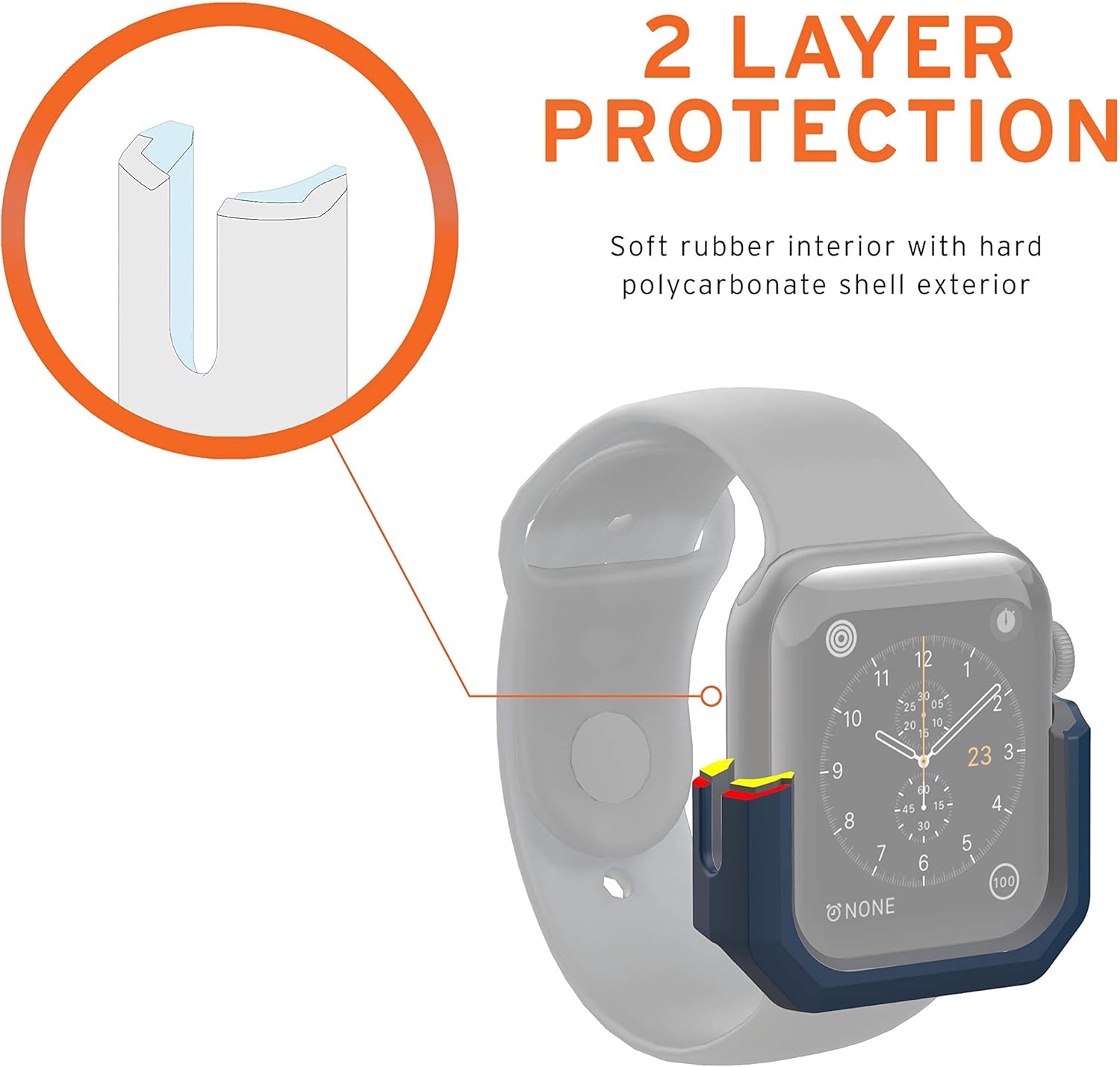 URBAN ARMOR GEAR UAG Civilian TPU Bumper Watch Case 40mm Compatible with iWatch Series 6/5/4/SE 2/SE (Mallard/Silver)