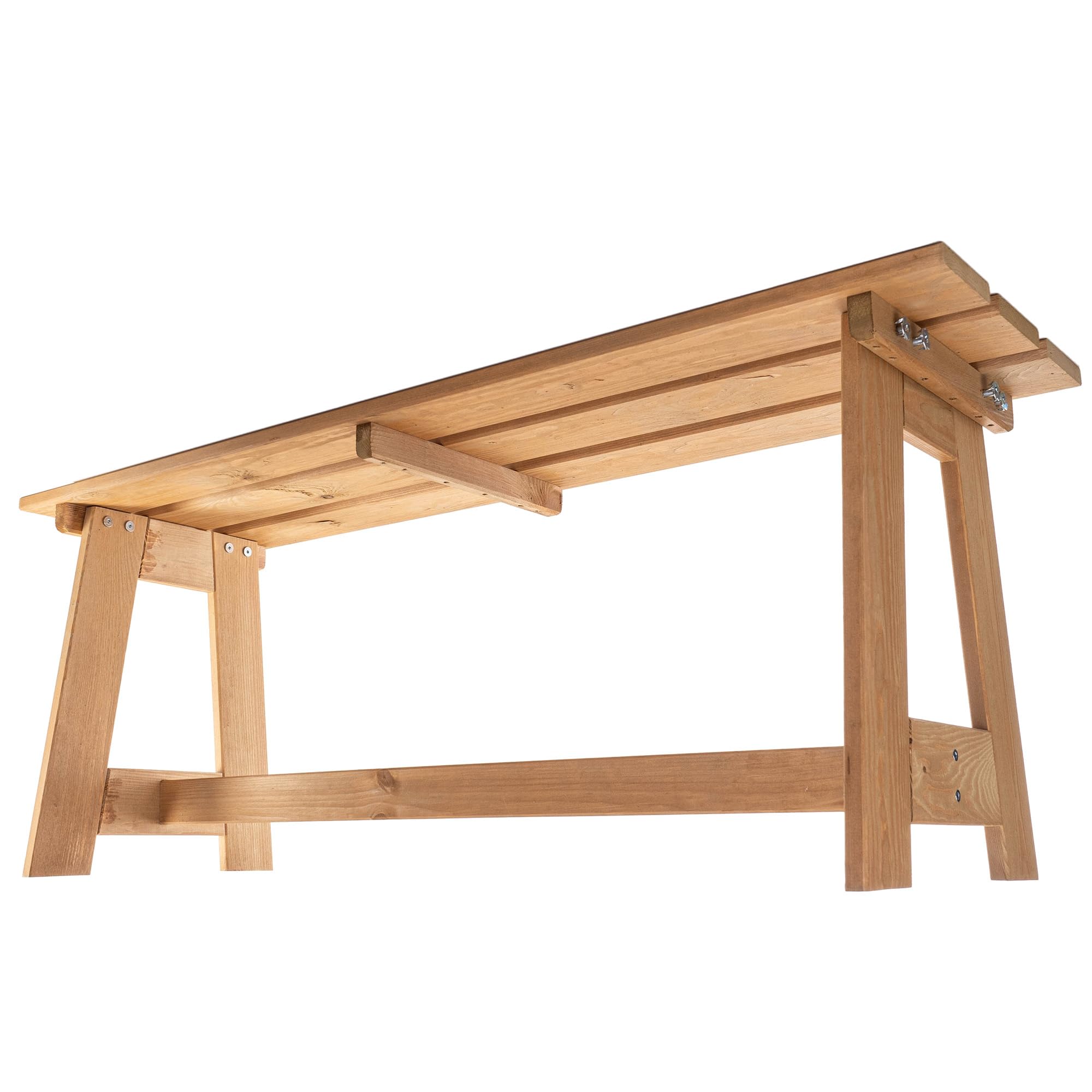 KADAX Panchina da giardino in legno, 2 posti, senza braccioli e schienale, panca da parcheggio, panca esterna per balcone, giardino, terrazza (rovere dorato), K10080