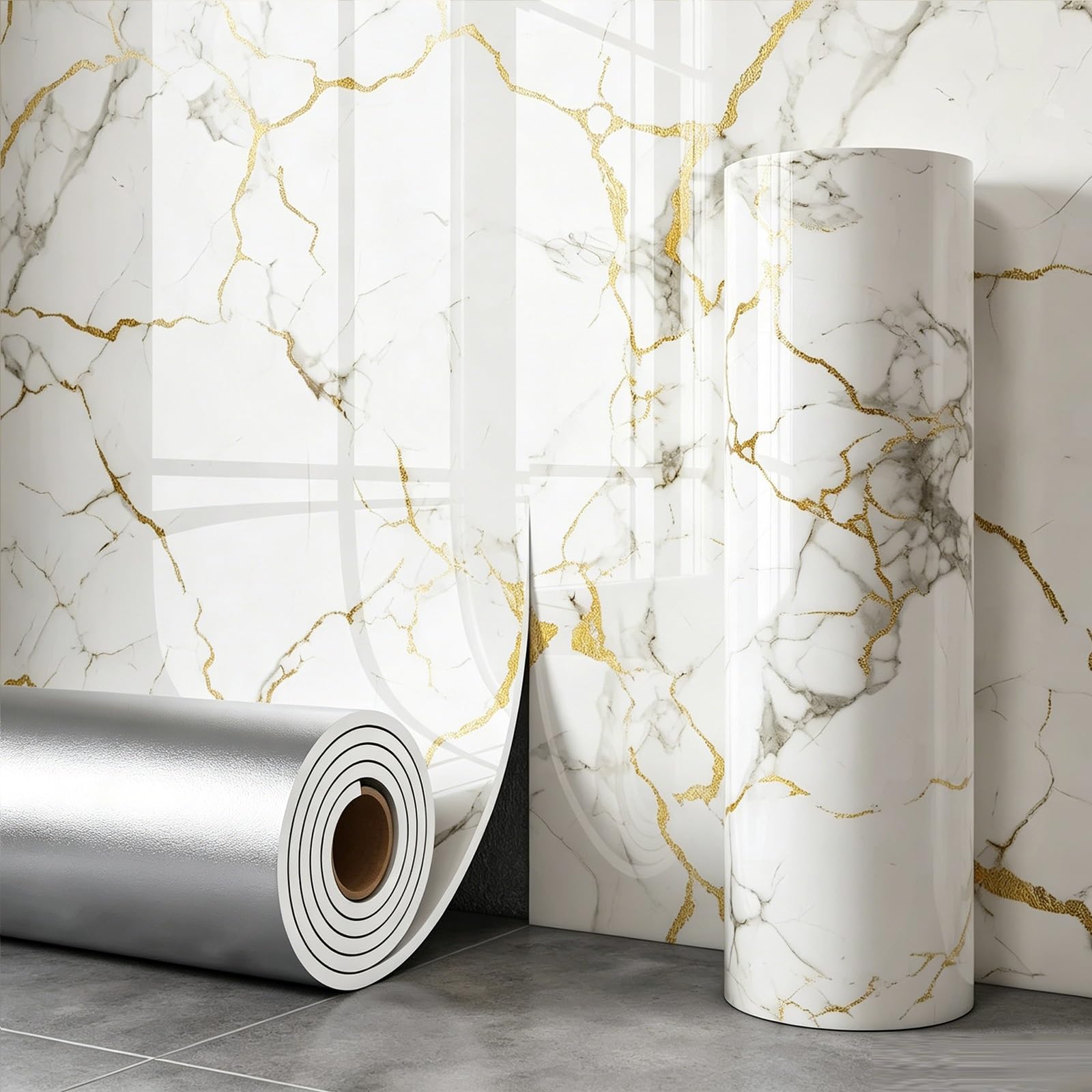 Zynqra I ﻿Peel And Stick Wall Paper,Marble Contact,Removable Self Adhesive,For Walls Decorative Vinyl,Bedroom, Kitchen Bathroom Cabinets(,L10m/393.7In*W60cm/23.6In)