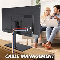Suport universal pentru televizor XINLEI, reglabil pe înălțime, cu înclinare, pentru ecrane plate și curbate de 17-43 inchi, 40 kg, bază din sticlă securizată, VESA 200x200, TS103 5