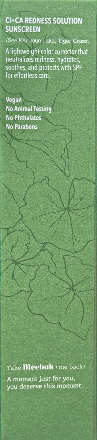 Meebak Cica Redness Color Correcting SPF 50 - Green to Beige CC Cream with Niacinamide and Centella - Neutralizes Redness for Fair-to-Medium Skin Tones - Korean Skincare - Image 11