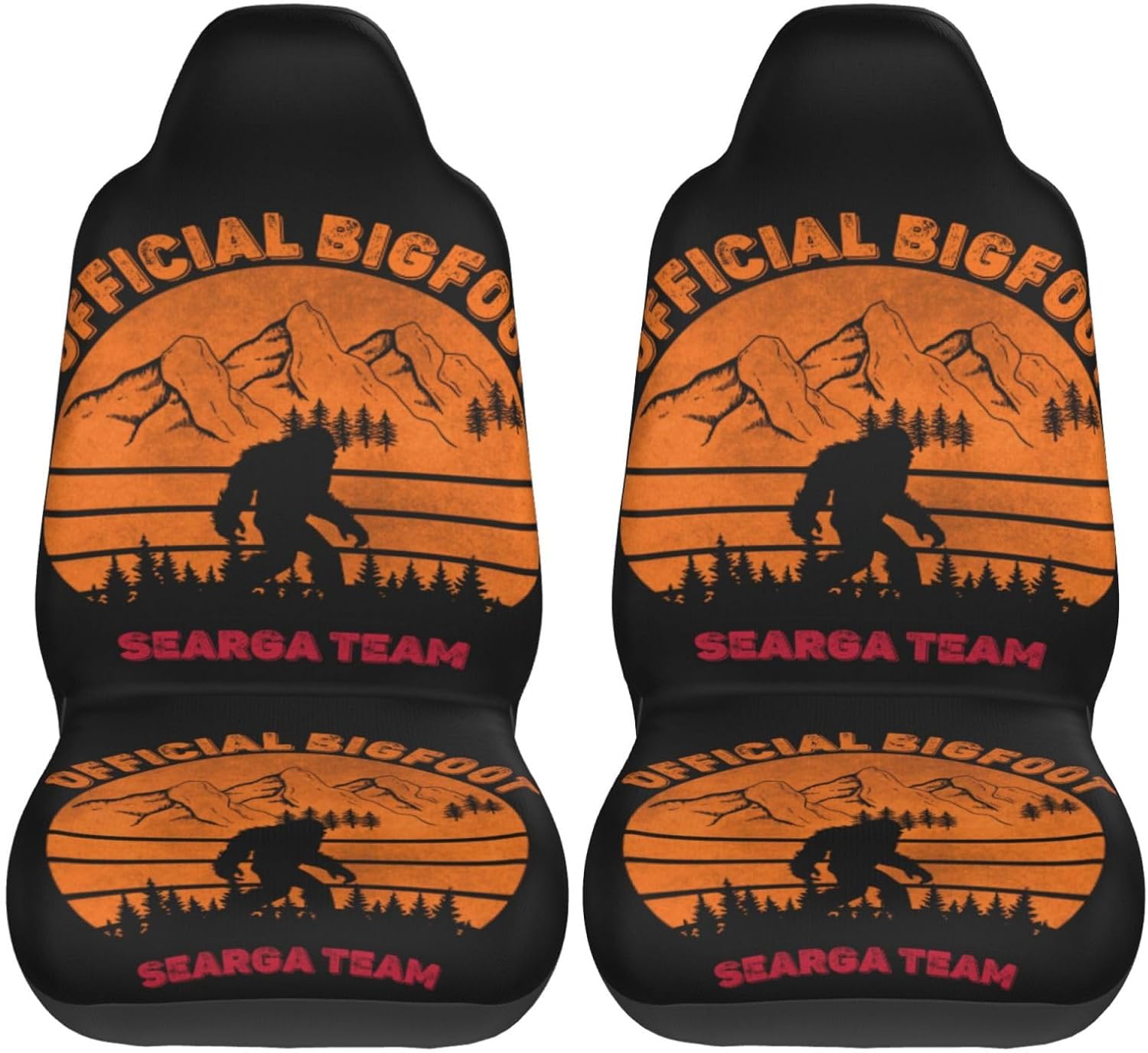 Funny Sasquatch Bigfoot Official Bigfoot Search Team Front Car Seat Cover for Men & Women 2 Pcs Automotive Seat Covers Automotive Vehicle Cover for Cars SUV Pick-Up Truck