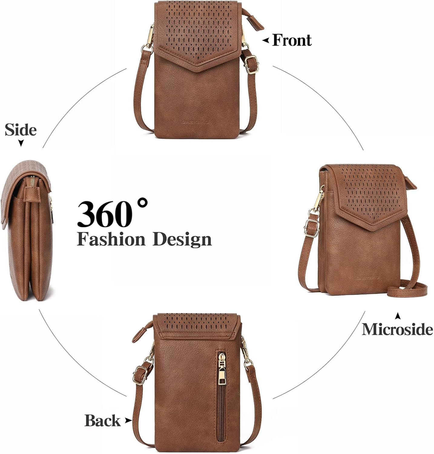 GAEKEAO Vegan Leather Small Crossbody Bag for Women Mini Cell Phone Cross Body Purses Floral Wallet with Card Slots For Girls - Image 7