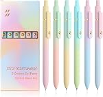 UIXJODO 6 Pcs Gel Pens 0.5mm Quick Dry Black Ink Pens Fine Point Smooth Writing Pen, Cute Office and School Supplies Gifts for Women Teacher Students (6 Pcs Black White Grey Silver)