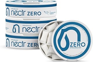 Nectr Energy Zero Pouches - No Caffeine, No Sugar, Zero Calories, Mini Pouches for Oral Fixation and Stress Relief - 4 Pucks of 20 - Spearmint Flavor