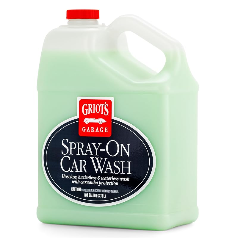 Griot's Garage Spray-On Car Wash para Lavagem Automotiva sem Enxágue com Cera de Carnaúba, 3,79 L, modelo 11066