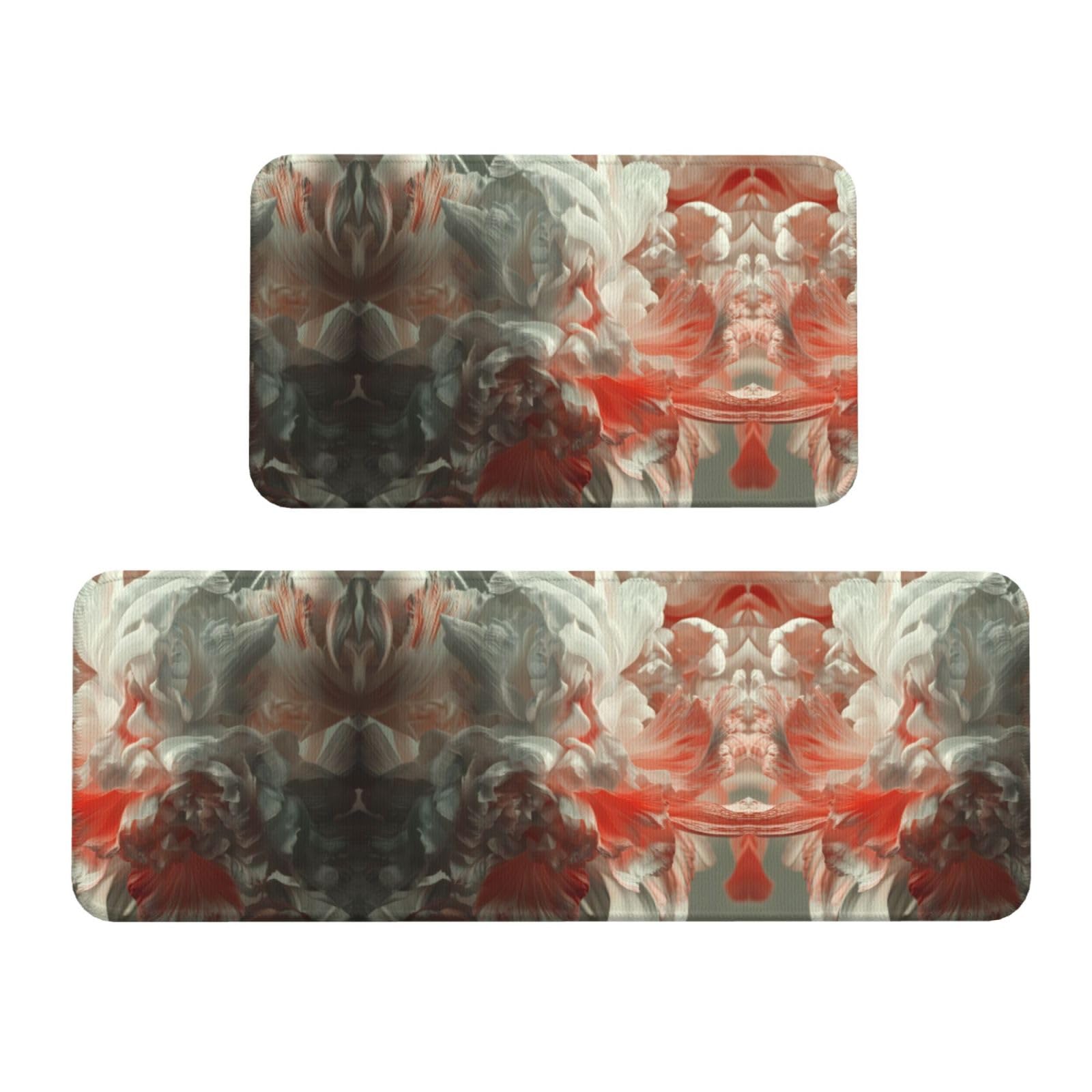 Alfombrillas de cocina con flores y base antideslizante para entrada y lavadero