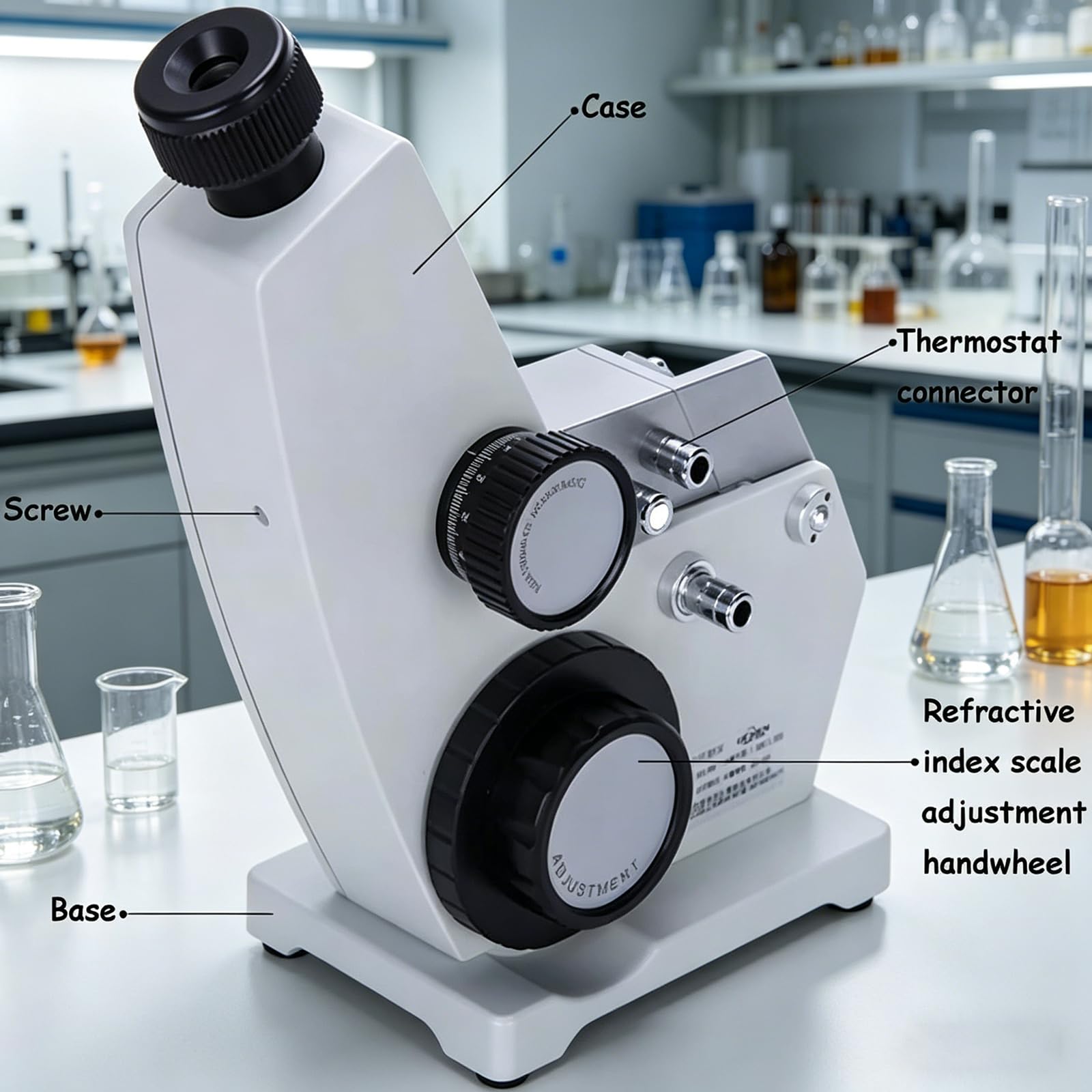 Monokulares Abbe-Refraktometer, Digitales Abbe-Refraktometer, Genauigkeit 0,0002, ND 1,3000–1,7000, Brix-Messung 0–95%, Für Forschung Und Labor
