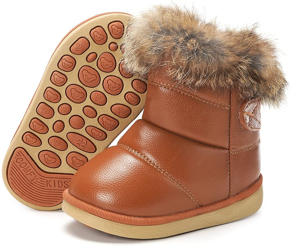 Gaatpot Stivali per Bambine e Ragazze Stivaletti da Neve Scarpe con Invernali Stivale con Imbottitura Calda Impermeabili PU Unisex – Bambini