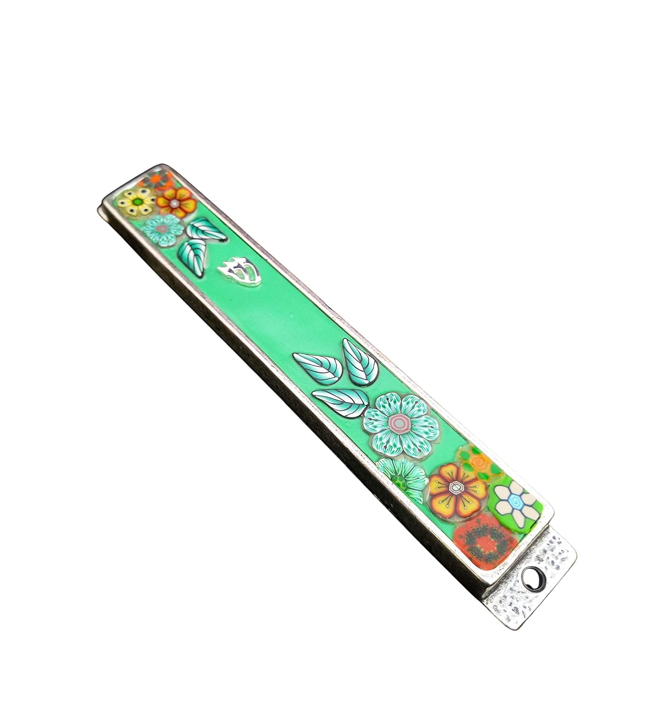 Mezuzah With Scroll, Floral Mezuzah case Gift, Jewish