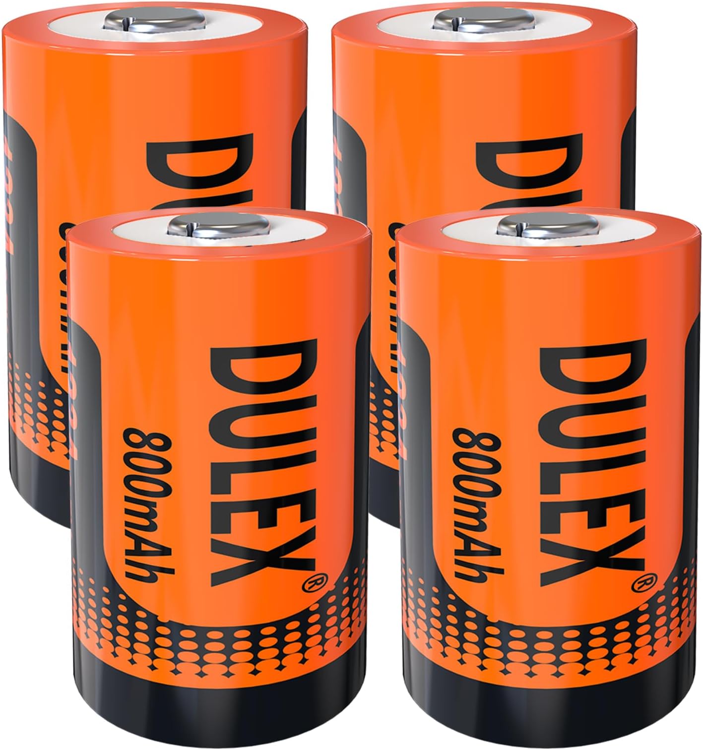 DULEX 4-Pack 3.7V 800mAH Rechargeable Batteries Replacement CR123A Lithium Batteries Compatible with Arlo VMS3130 VMC3030 3200 3330 3430 3530 Security Cameras, Alarm System, Flashlight