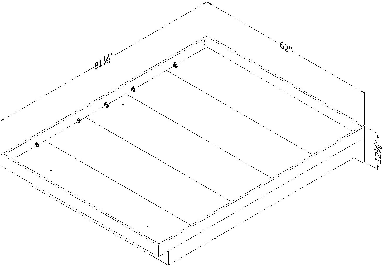 South Shore Basic Platform Bed with Moldings, Queen 60-Inch, Pure White