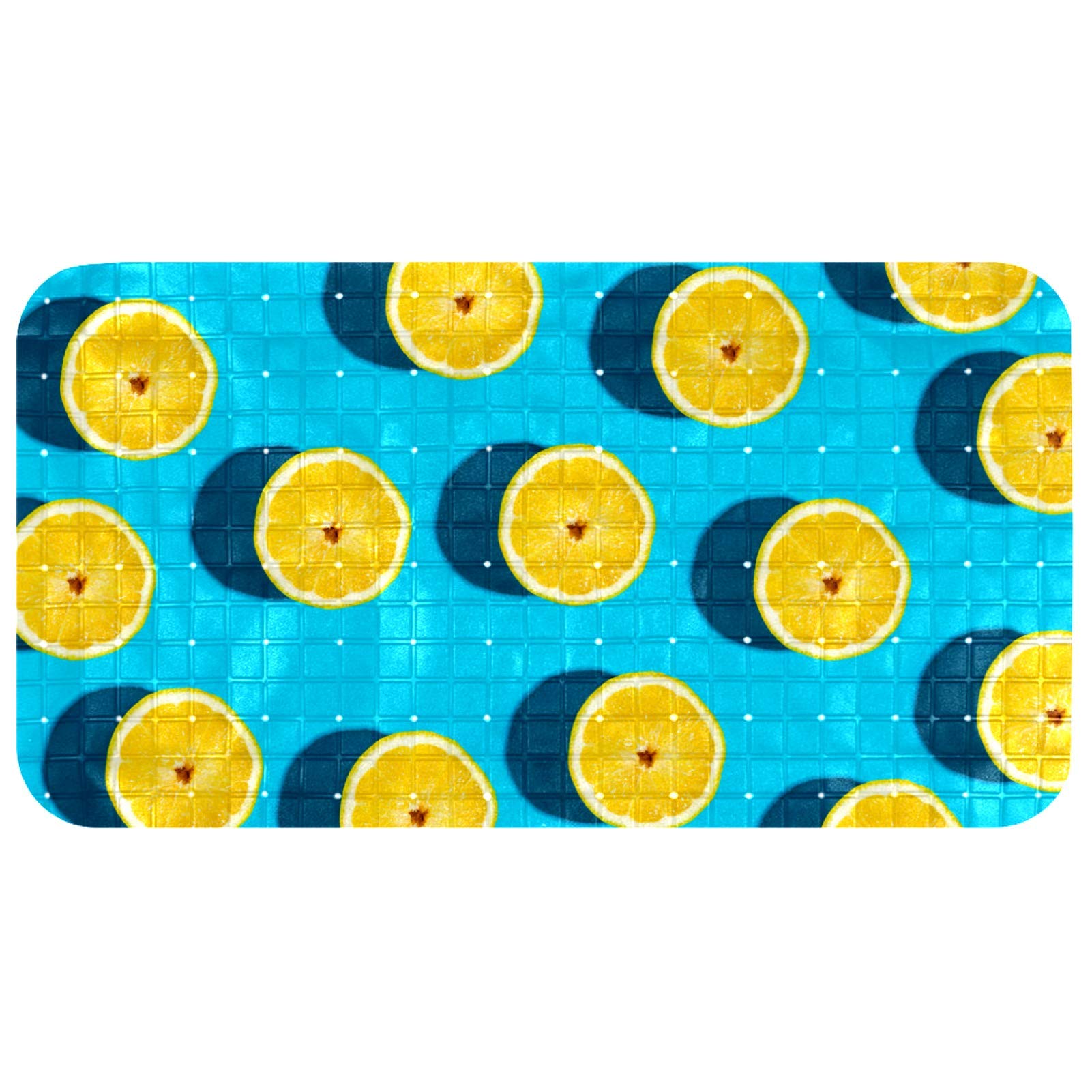 Alfombrilla de baño para evitar resbalones del bebé en la bañera con diseño de fruta amarilla